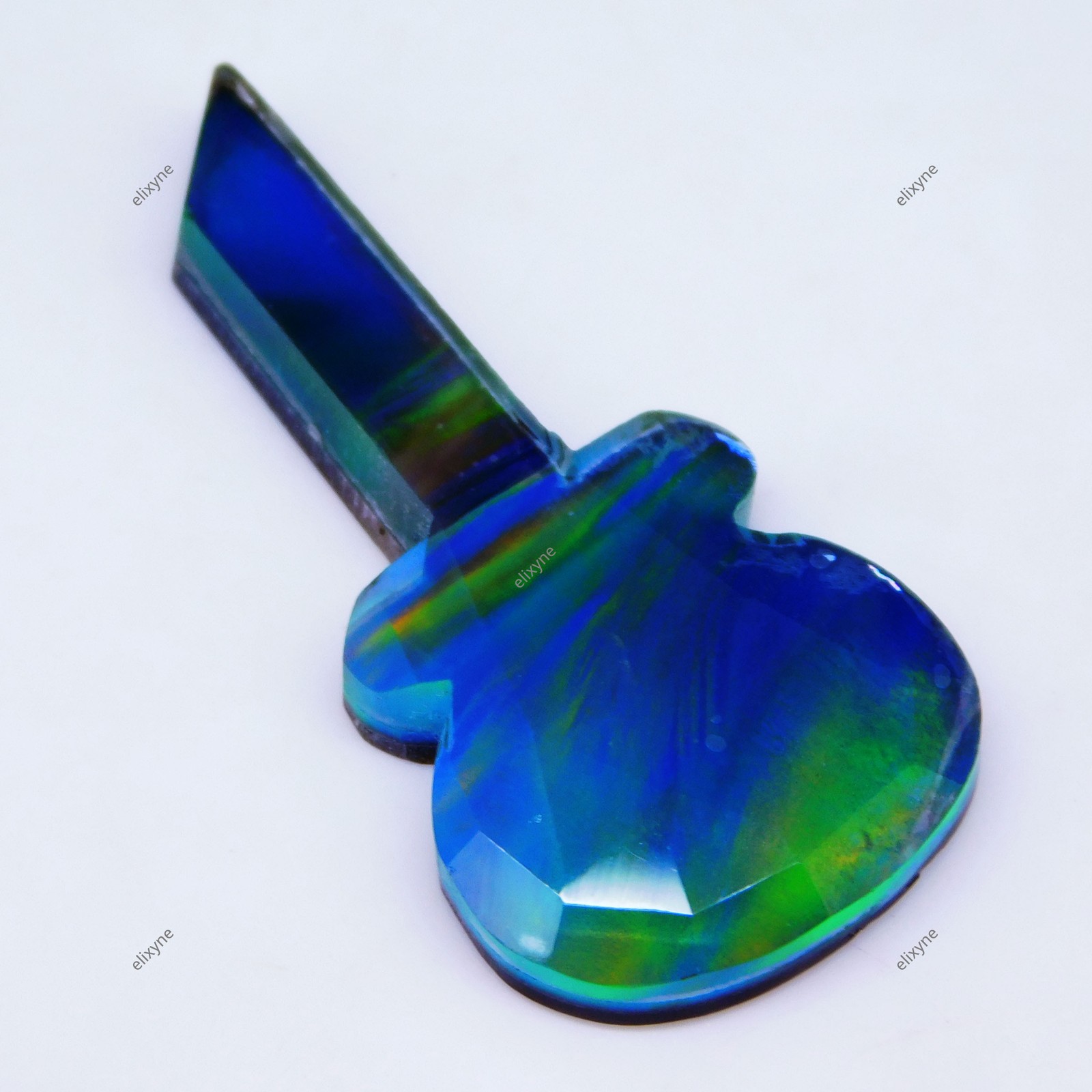 Untreated Natural 21.25 Ct Fire Opal Doublet Guitar Cut Certified Loose Gemstone