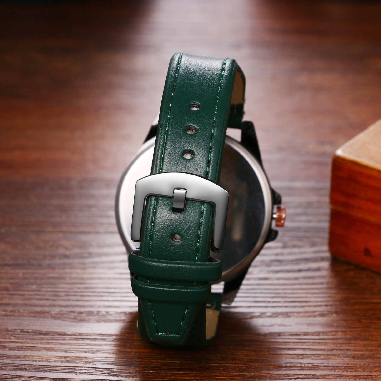 Casual Business Mens Easy Reader Big Dial Leather Band Quartz Analog Wrist Watch
