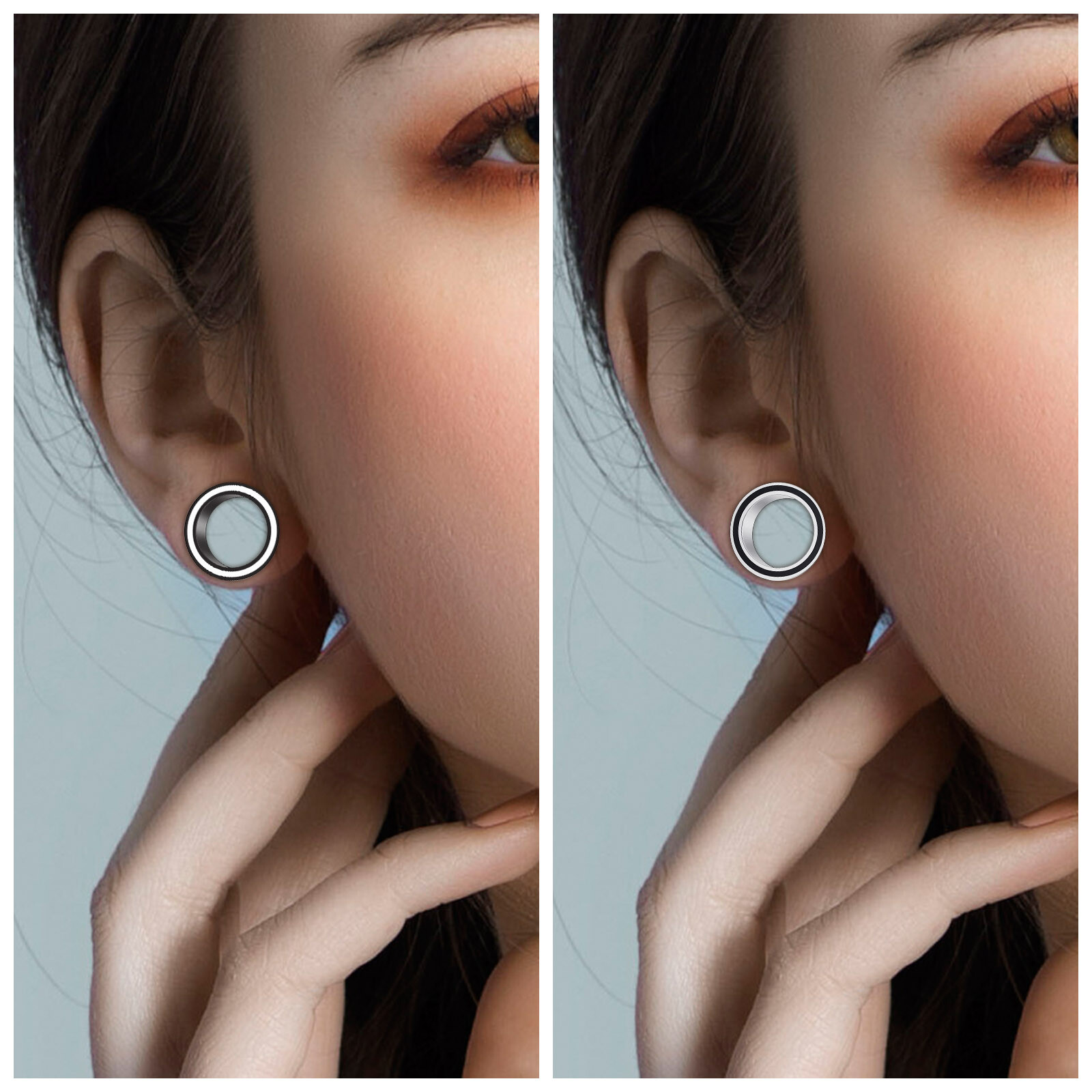 Pair Stainless Steel Screw Ear Gauges Ear Expander Plug Hollow Flesh Tunnel Plug