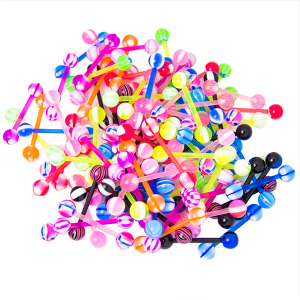 Bioflex Shaft 14ga Tongue and Nipple Barbells 100 Pack