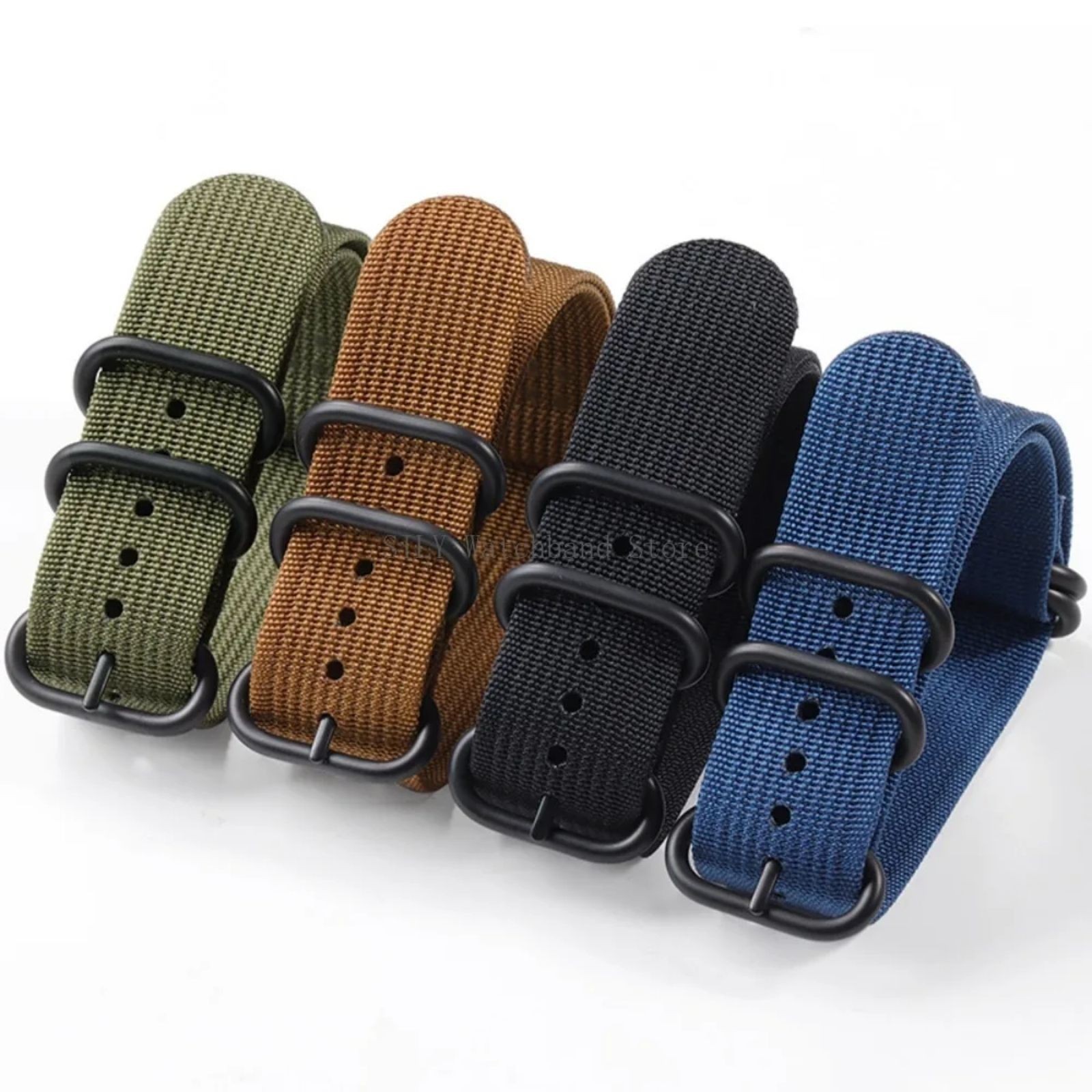 18mm 20mm 22mm 24mm Ballistic Durable Military Nylon Wrist Watch Band Strap New