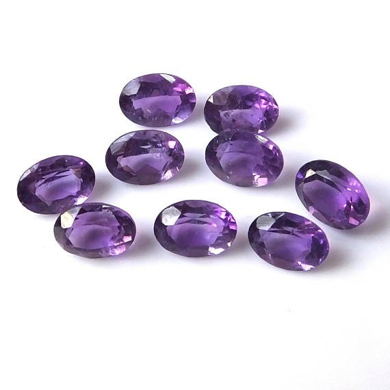 Natural Purple Amethyst Oval Faceted Cut 3x5mm To 12x16mm Loose Gemstone