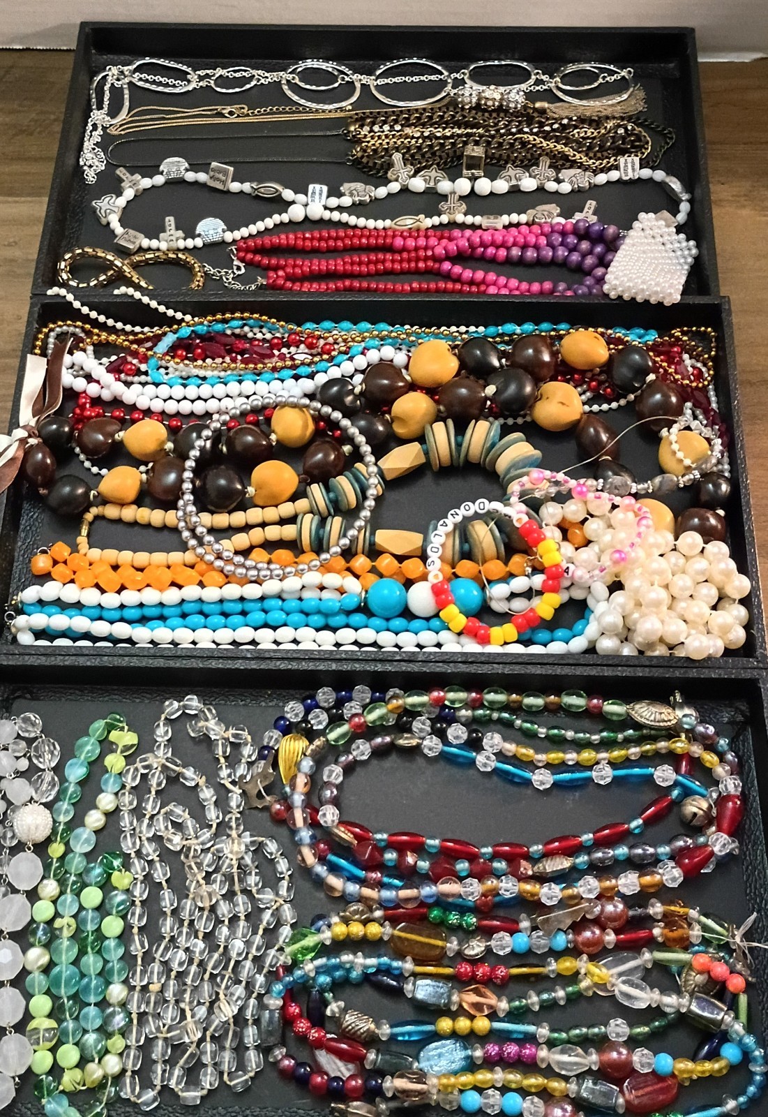 Venetian Glass Beads Necklaces & Other Vtg-Now Jewelry Lot