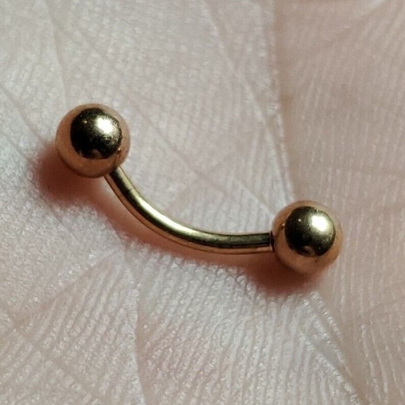 Rose Gold Color Curved Barbell 4mm balls 18g 16g 14g 6mm 8mm 10mm USA Fast Ship