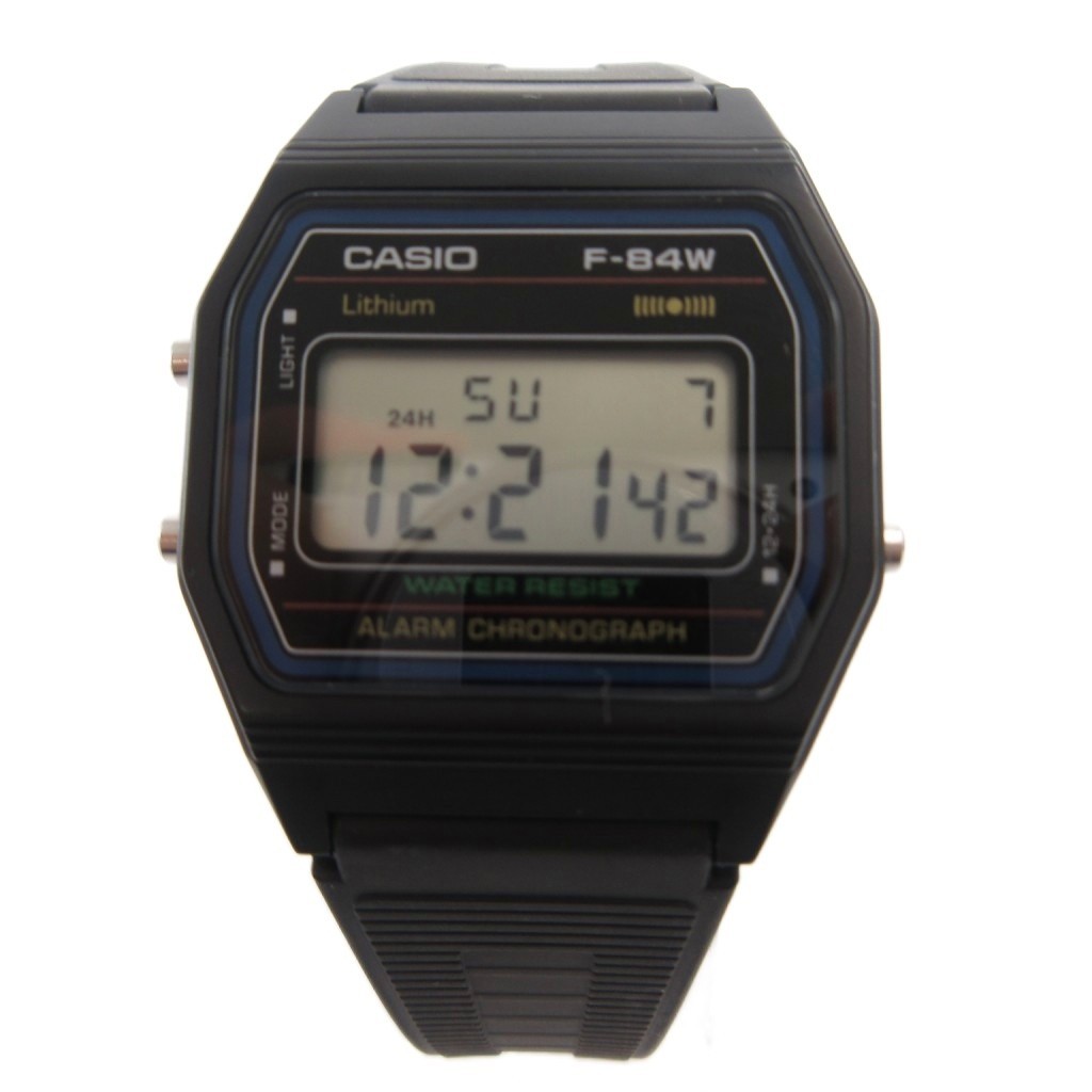 Casio F-84W-1QJH Digital Quartz Black Rubber Men’s Watch 35mm AB