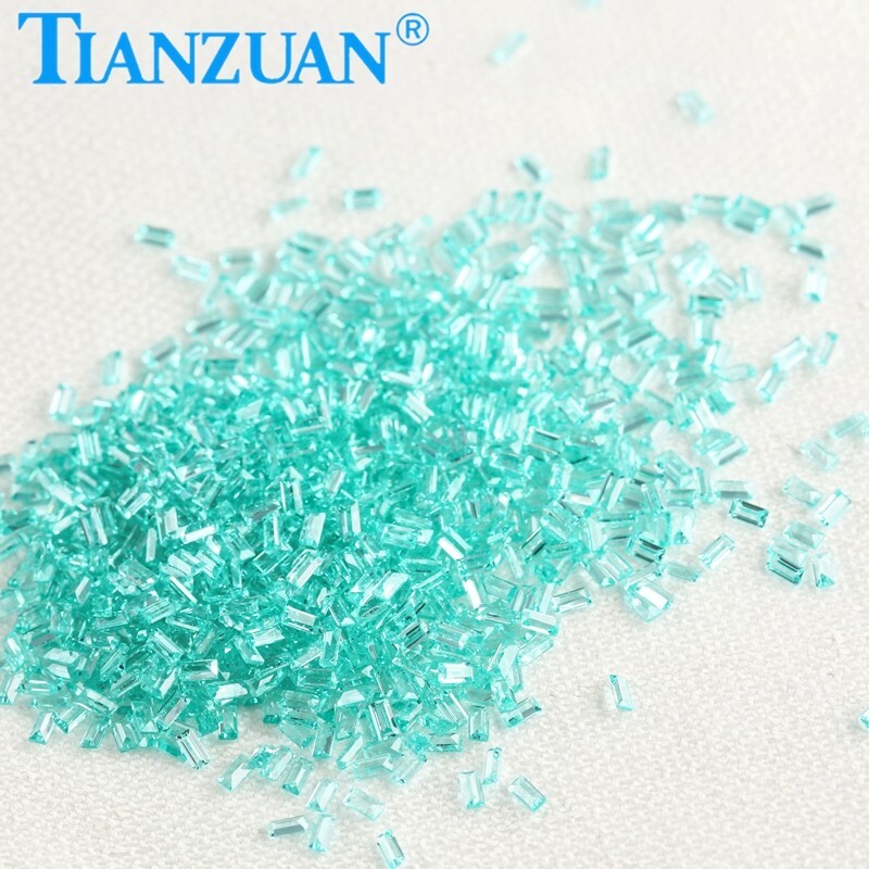 Small Size Rectangle Shape Synthetic YAG Paraiba Color Loose gemstones