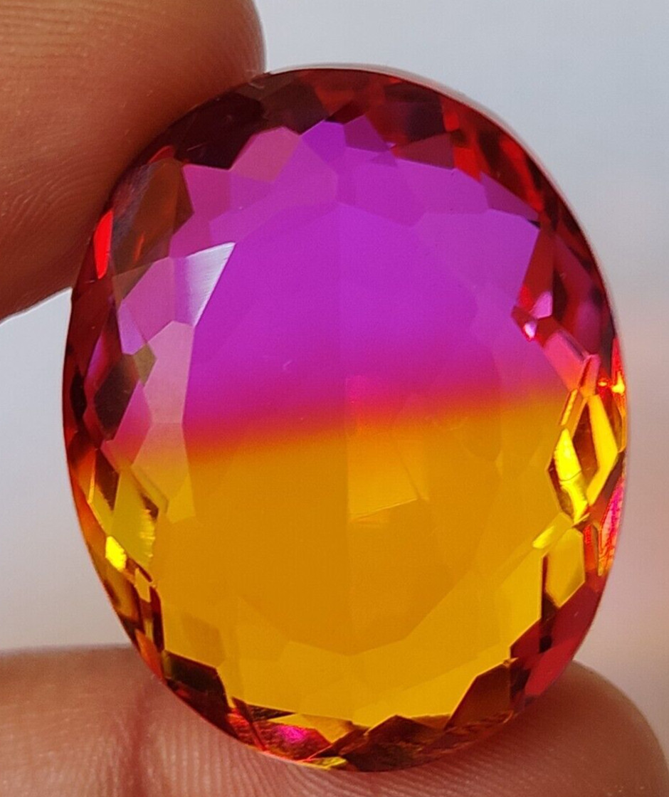 AAA+ Large Tourmaline 97.70 Ct. Oval Cut Bi-Color Loose Gemstone Gift for Women