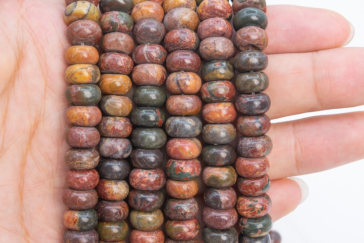 Natural Red Creek Jasper Beads Grade AAA Rondelle Loose Beads 6x4MM 8x4MM 10x5MM