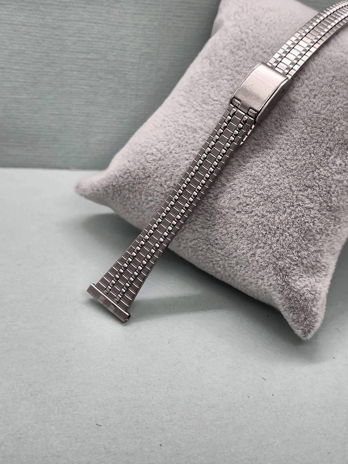 Ladies Vintage NOS 14mm 2 Piece Stainless Sliding Clasp Watch Band