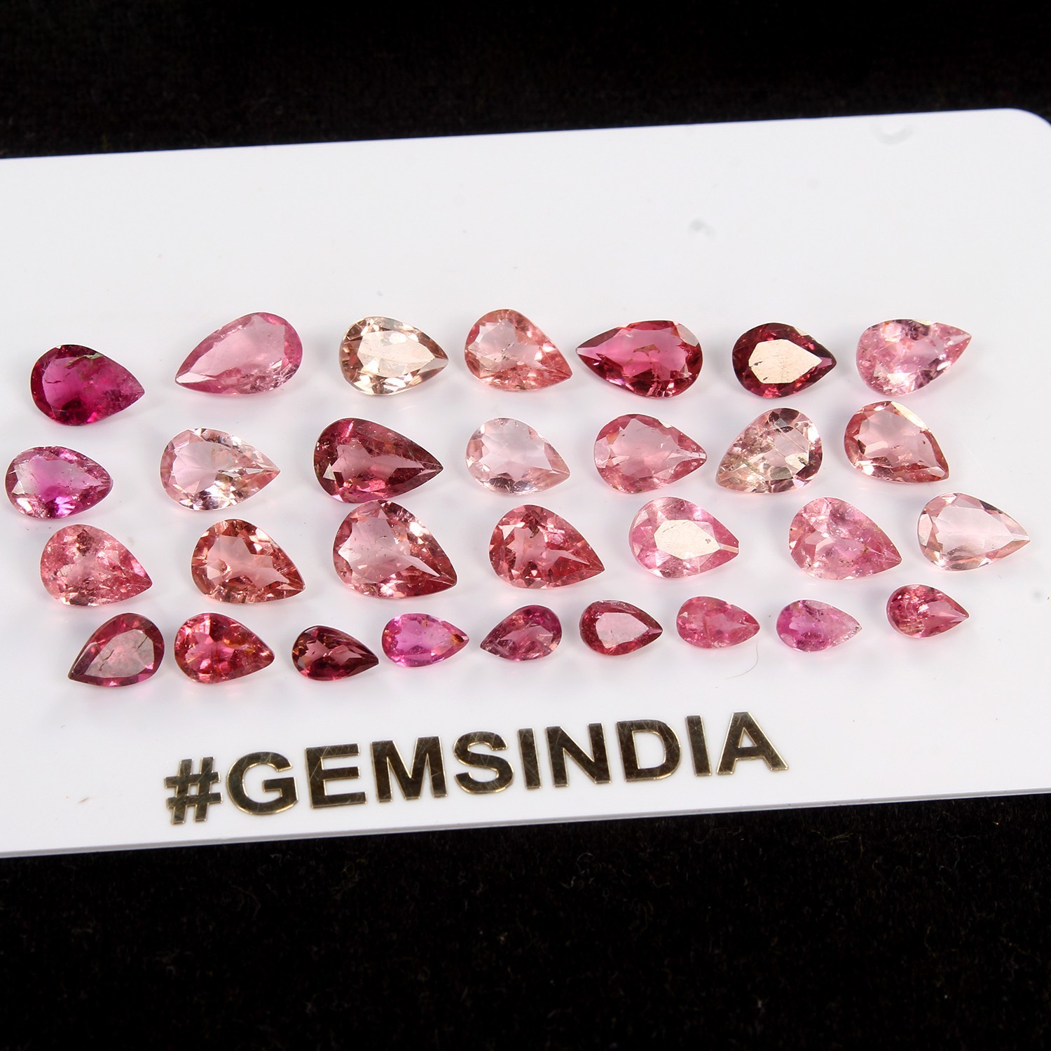 Certified 13.90 Cts/30 Pcs Natural Pink Rubellite Tourmaline Pear Cut 5-7mm Gems