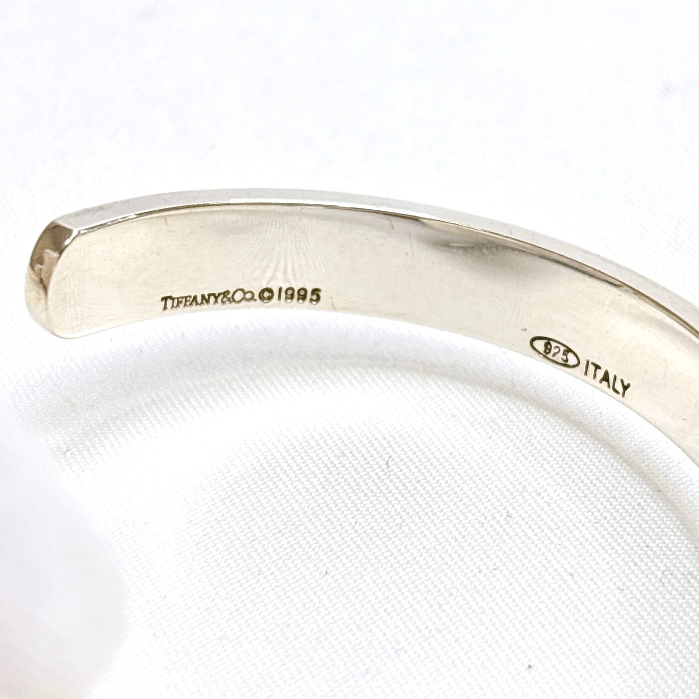 TIFFANY & Co. Sterling Silver 925 Bangle Cuff Bracelet Authentic JAPAN B1802
