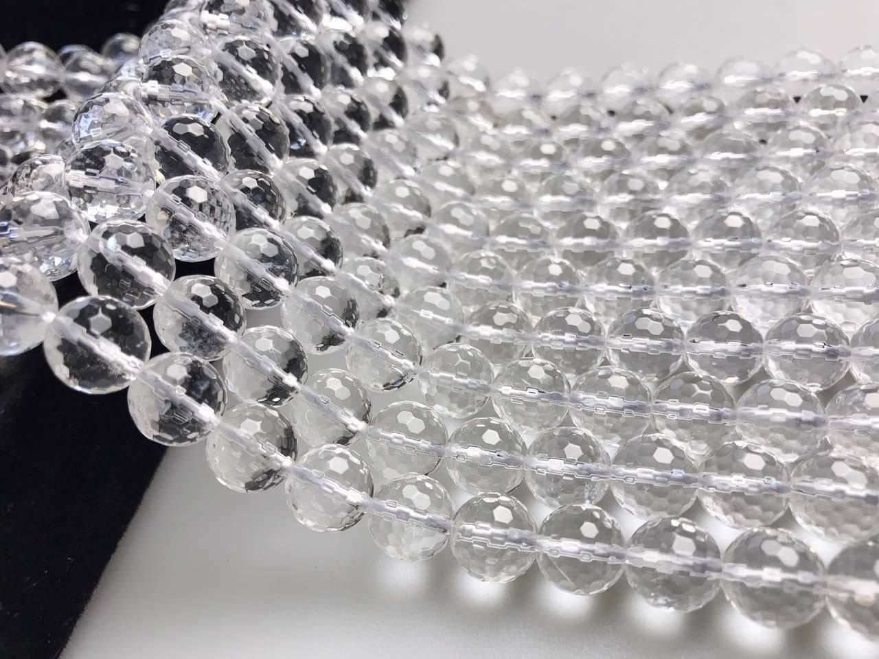 Clear Quartz Faceted Round Beads 3mm 4mm 6mm 8mm 10mm 12mm 14mm 15.5″ Strand