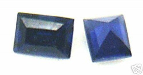 6 pcs of 2×1.5 mm Baguette Blue Created Sapphire