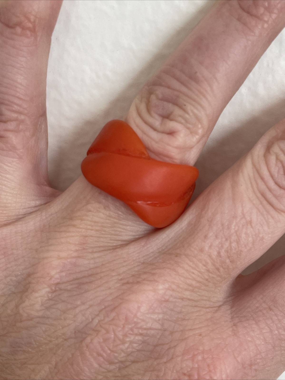 DINOSAUR DESIGNS Orange Resin Ring – Size 7ish