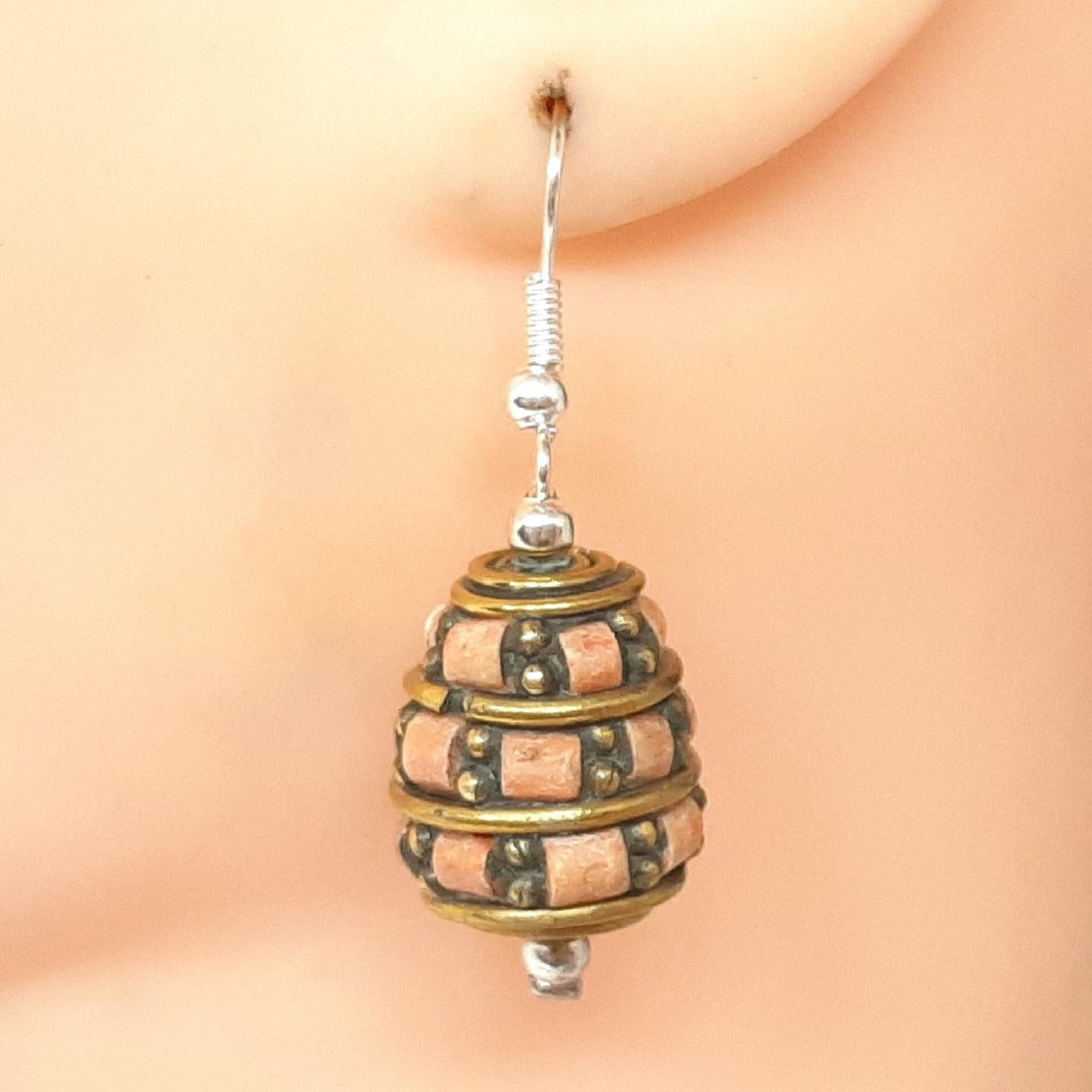 Vintage 12.30ctw Carnelian Silver Dangle Earrings