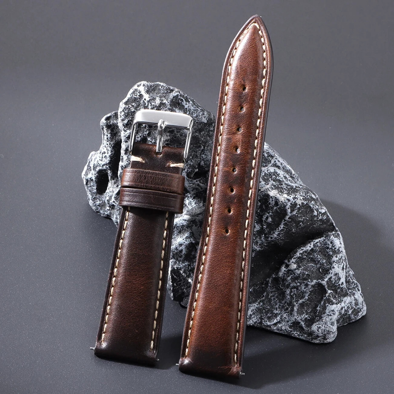18mm 19mm 20mm 21mm 22mm Men’s Genuine Leather Watch Strap Band Quick Release