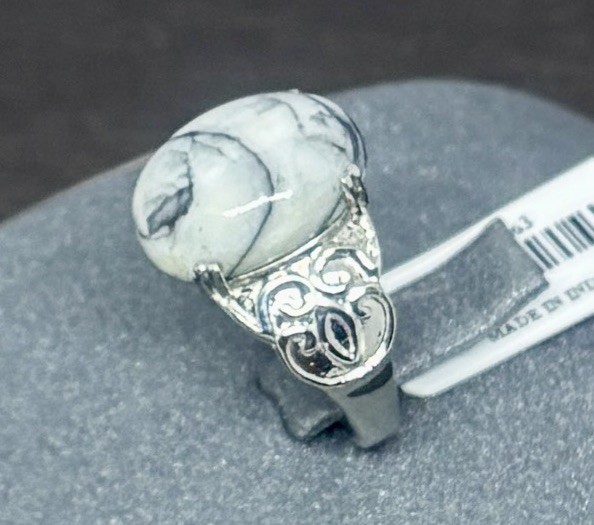 Austrian Pinolith Ring Stainless Steel 10.00ctw Size 7. (#041)
