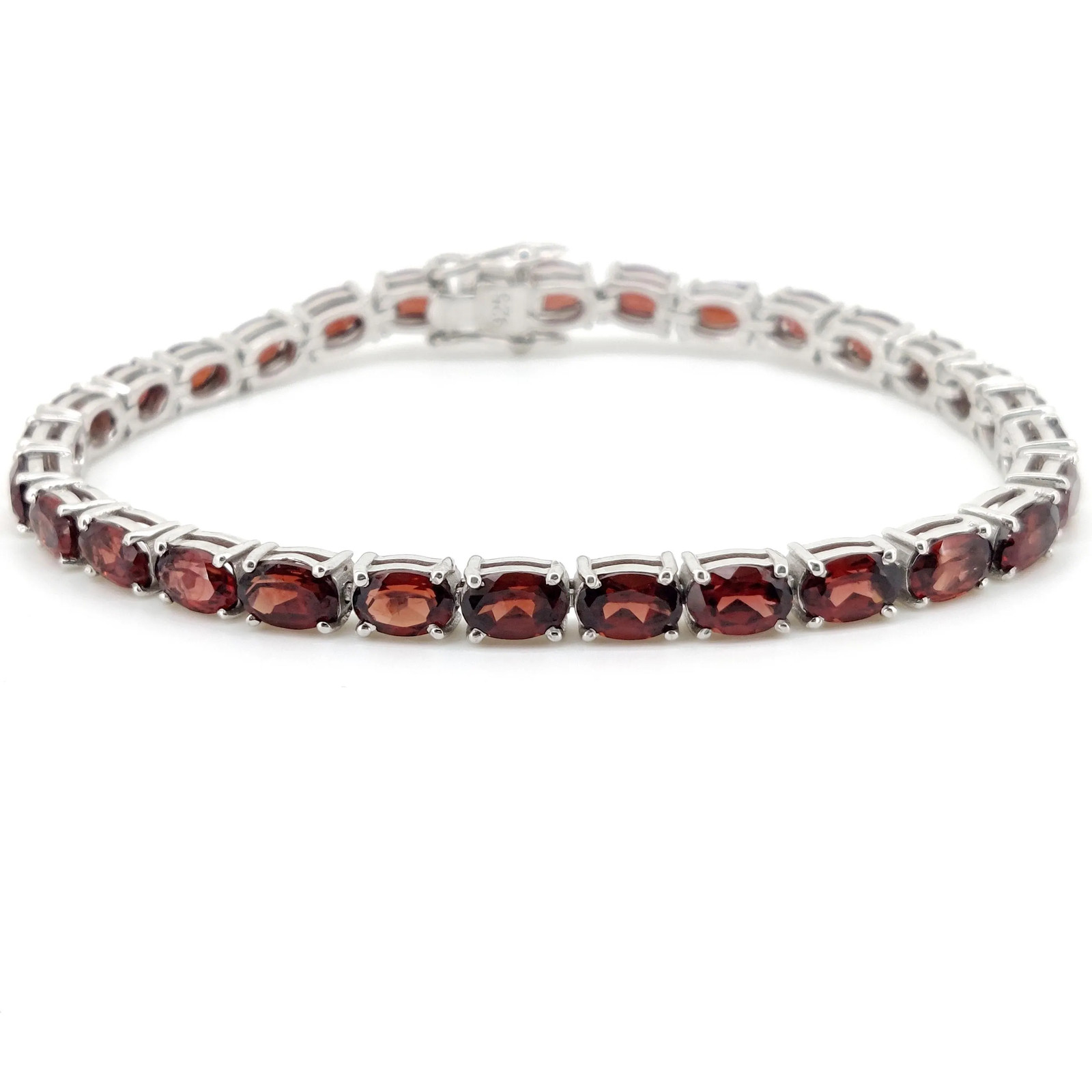 Red Garnet Tennis Bracelet Sterling Silver January Birthstone Gemstone Jewelry