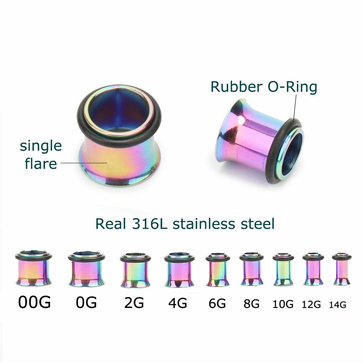 36PCS Stainless Steel Ear Taper Stretching Kit Gauge Expenders set Tunnel Plugs