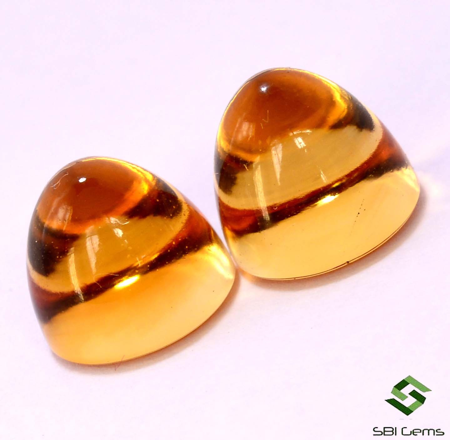Certified Natural Citrine Bullet Shape Cabs Pair 11 mm 16.70 Cts Loose Gemstones