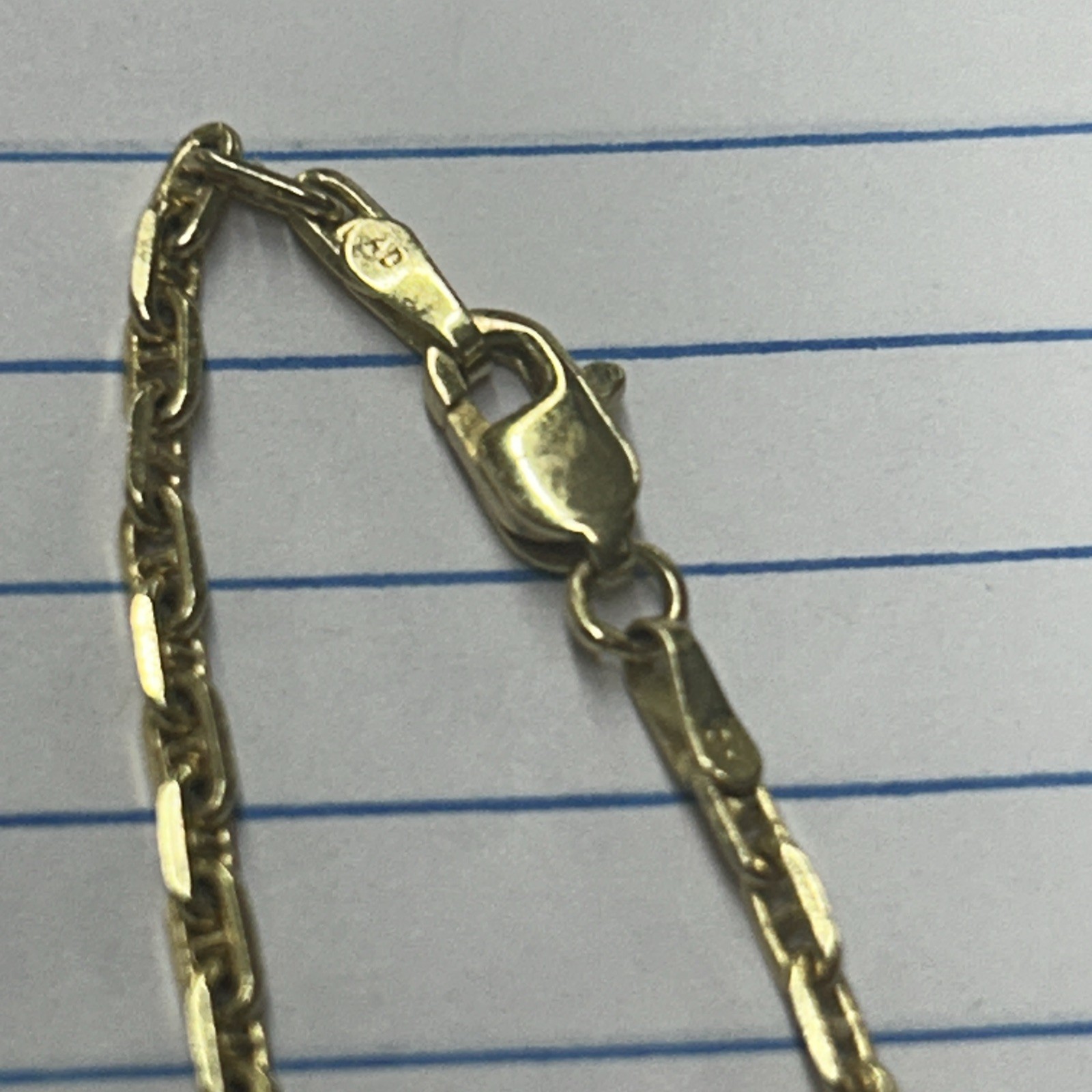 Heavy 14K Solid Yellow Gold Mariner Link Chain Necklace 10.7 G 24″ Lobster Clasp