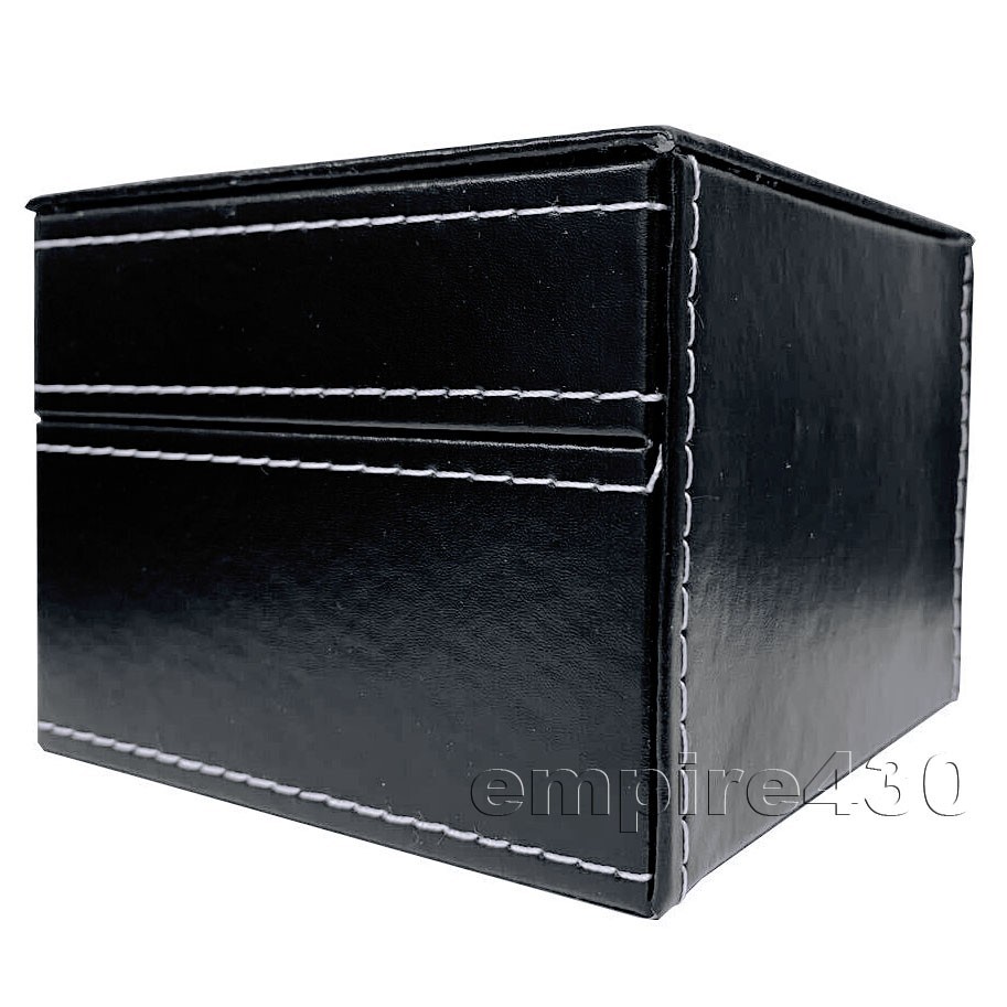2 Slot Leather Watch/Bracelet Display Box Glass Top Jewelry Case Organizer
