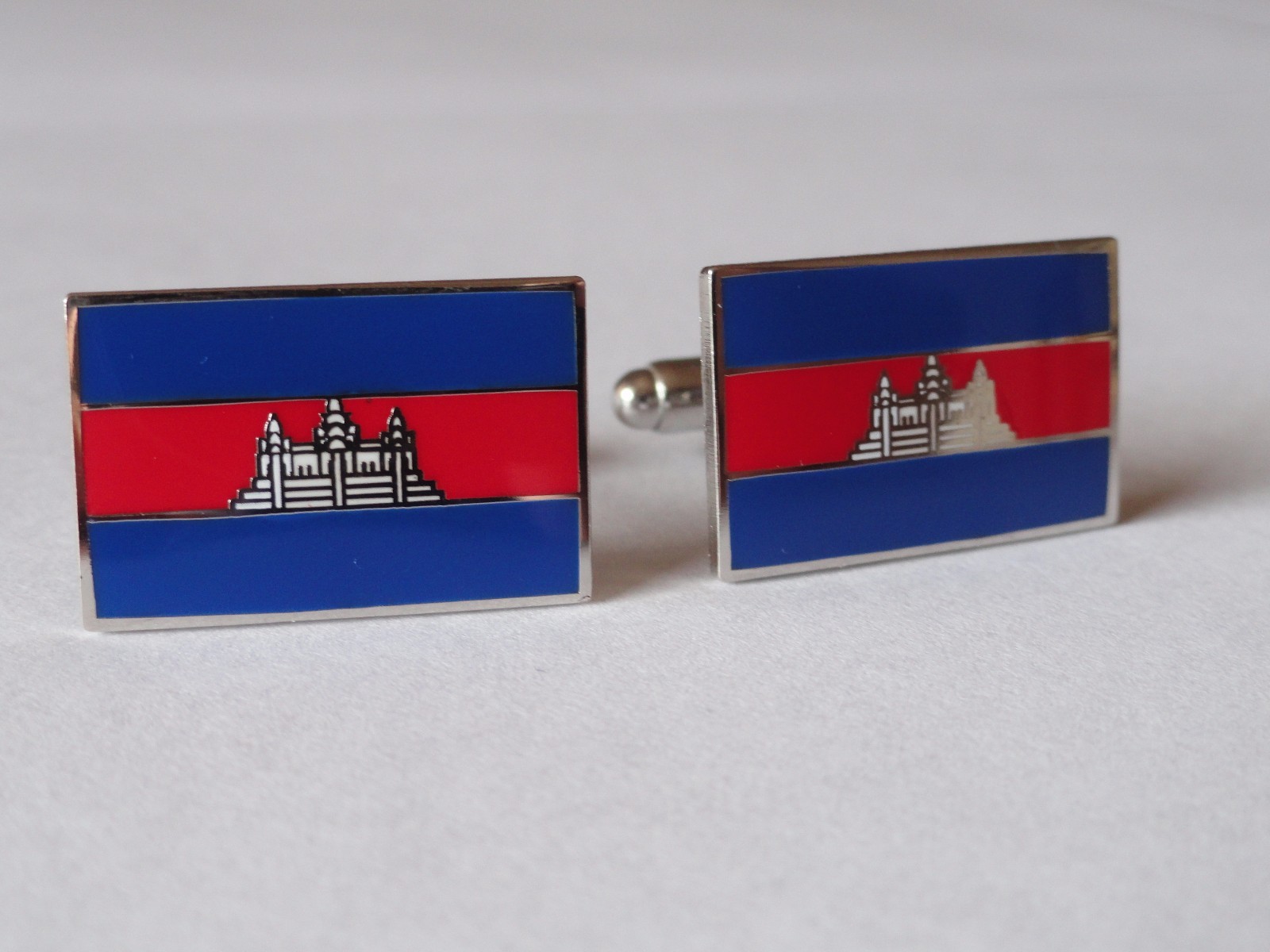 Cambodia Flag Cufflinks–Cambodian Asian Southeast Asia Phnom Penh