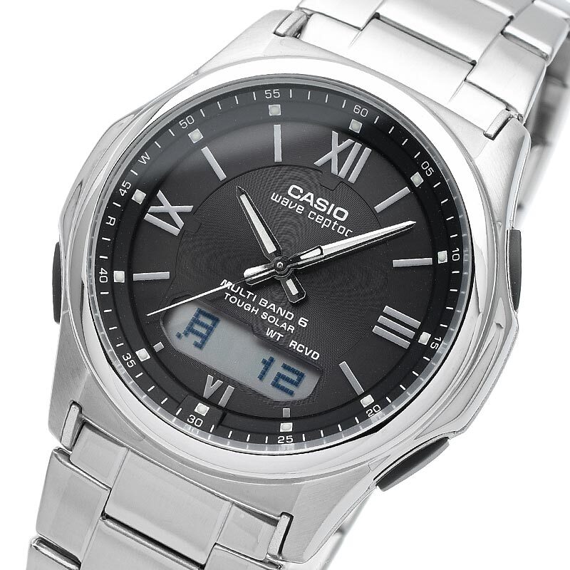 CASIO WAVE CEPTOR WVA-M630D-1A4JF Radio Solar Analog Digital Watch Silver 42.1mm
