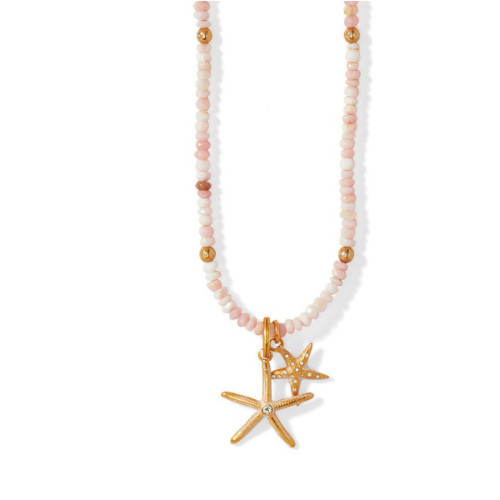 Brighton Paradise Cove Pink Opal Shell Star Fish Pendant Necklace NWT $160