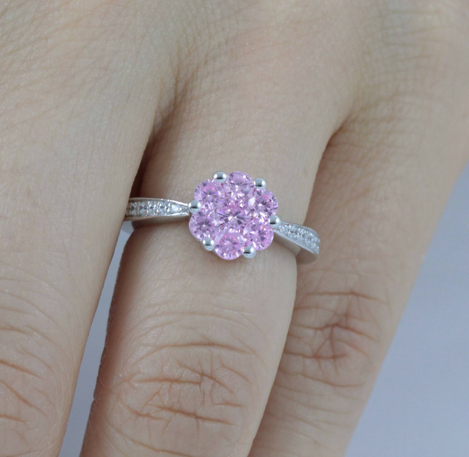 Pink Sapphire 925 Sterling Silver CZ Engagement Ring Wedding Band Sz 3-15 SR5156