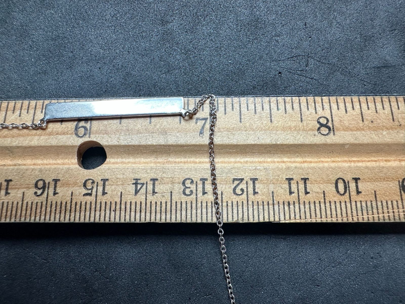 1.95g Vintage Sterling Silver 925 Bar Pendant Necklace Adjustable 18 in M