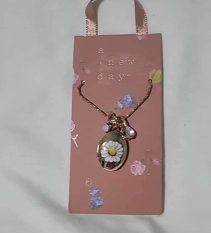Floral Motif Locket with Charms – A New Day Gold Daisy