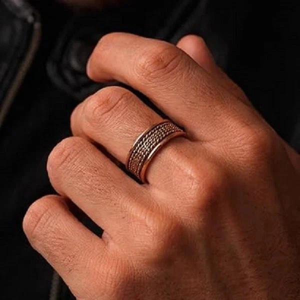 Solid Pure Copper Magnetic Adjustable Free Size Healing Ring, Handmade