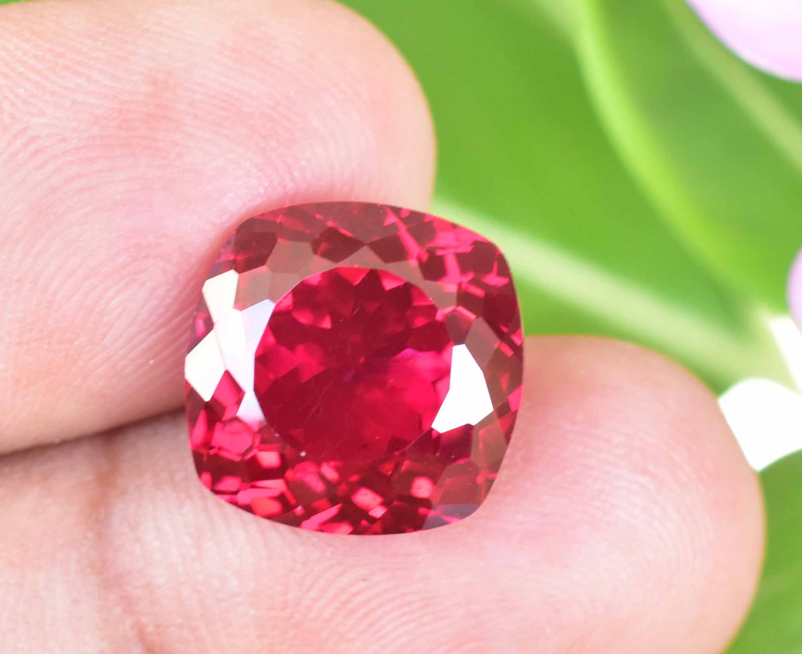 10.00Ct Natural Myanmar Red Spinel Certified Cushion Cut Flawless Loose Gemstone