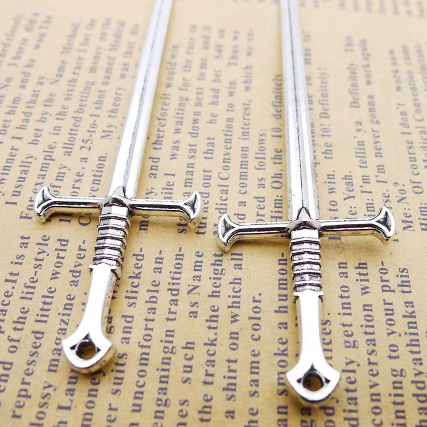 6/15PCS Antique Silver Tone large 3D Sword Charm Pendant 25X88mm JHS760-LY023