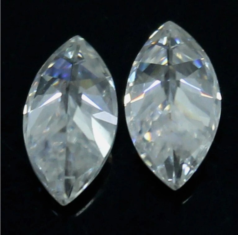 Certified Marquise Loose CVD Diamond 2 Ct Pair Lab-Grown 5 x 10 mm IF Clarity