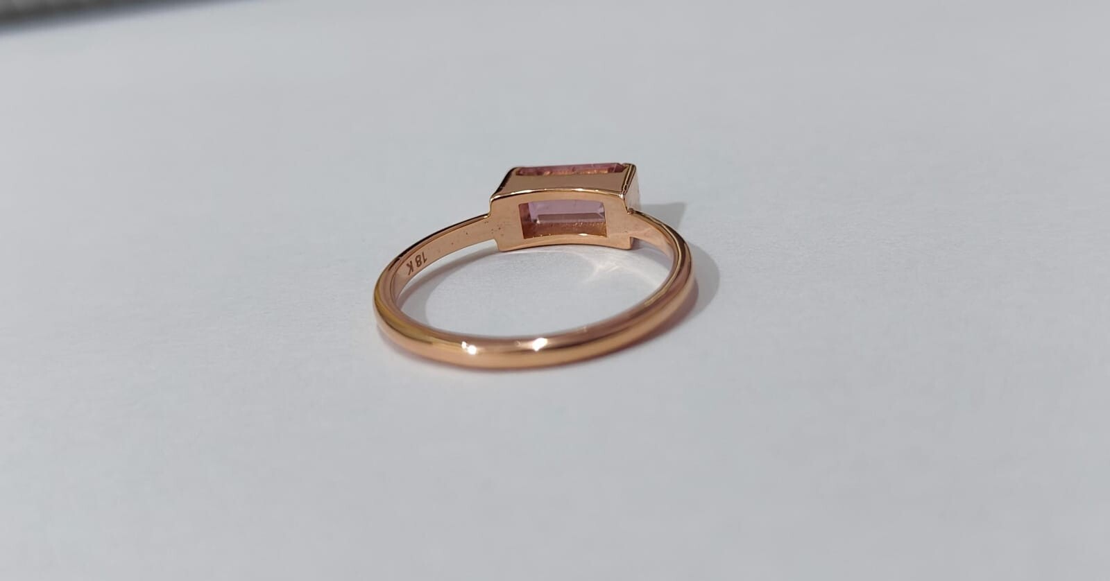 1.50 Carat Natural Pink Tourmaline Gemstone 18k Rose Gold Dainty Ring Women Gift