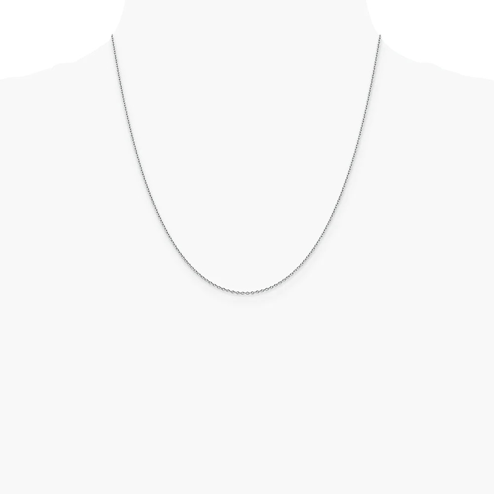 14K White Gold 1.4mm Forzantine Cable Chain Necklace 16″-24″