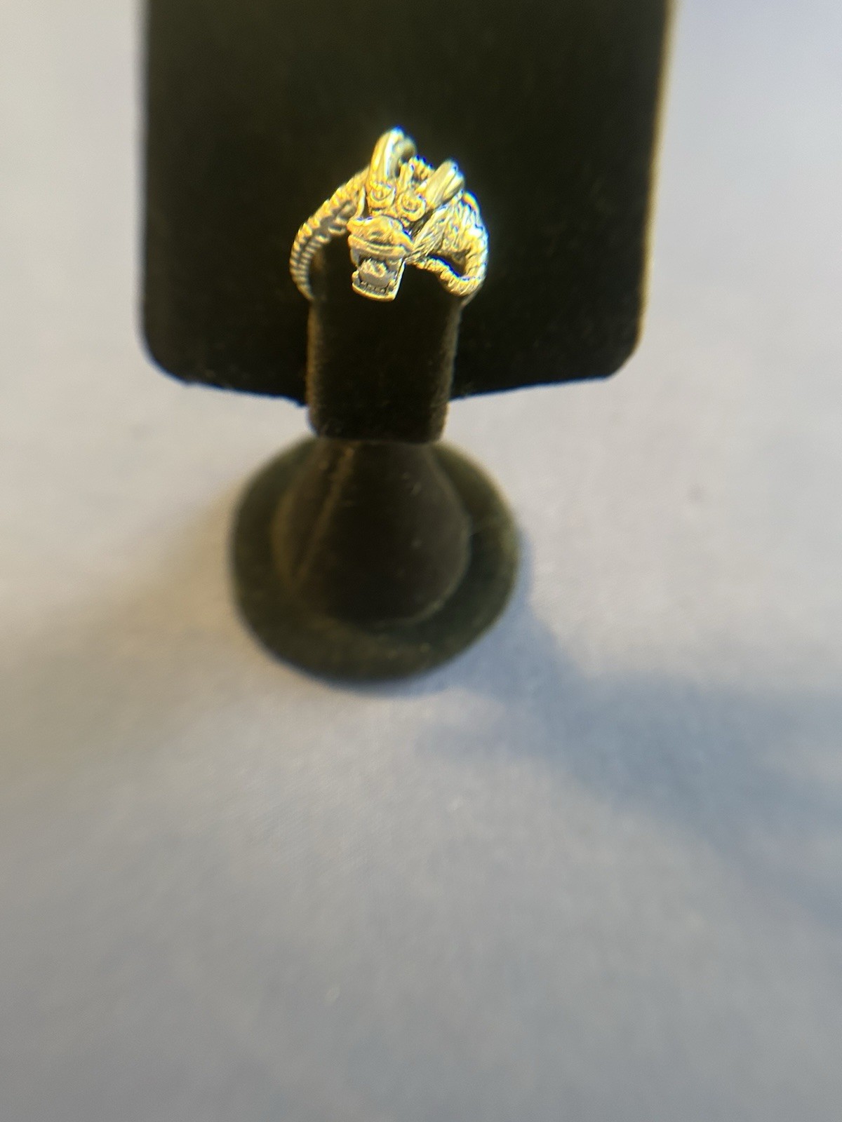 Vintage sterling silver Peter Stone dragon with ball great detail ring size 8