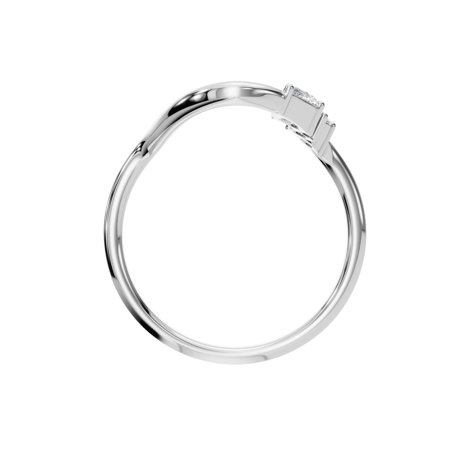 Minimalist Multi Shape Lab Grown Diamond Bypass Open Wrap Statement Fashion Ring