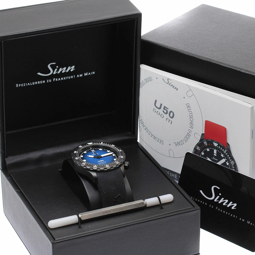 Sinn U50.S.BS Automatic Diver’s Watch 41mm Blue Men’s Box Papers