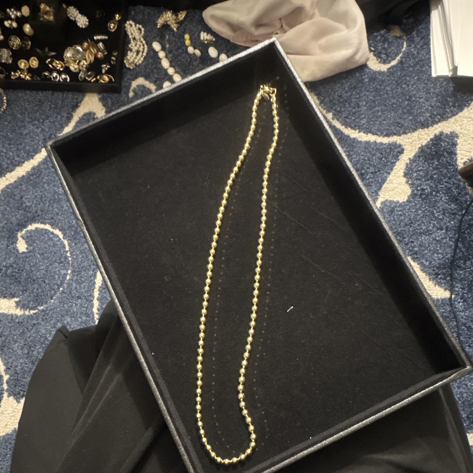 Gold Tone Metal Ball/Bead Chain Beaded Necklace premier design