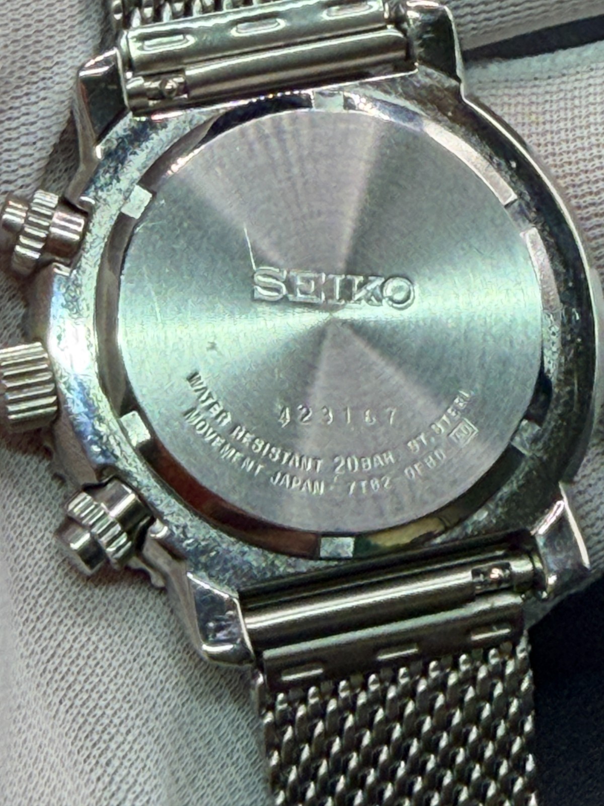 Seiko SNA413 Blue Panda Flightmaster Pilot Chronograph Alarm Watch – MiLTAT Mesh