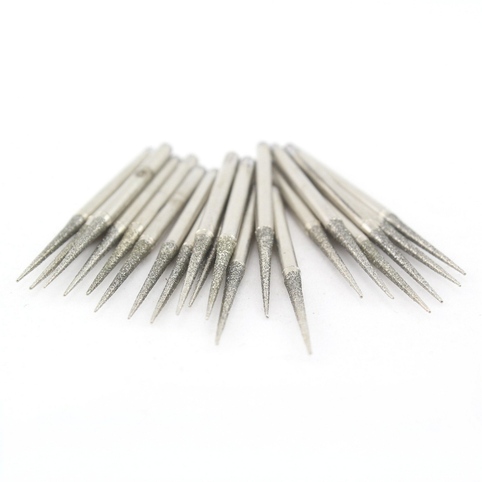 30Pcs Diamond Carving Burrs 2.35mm Conical Grinding Bit for Gem Stone Glass