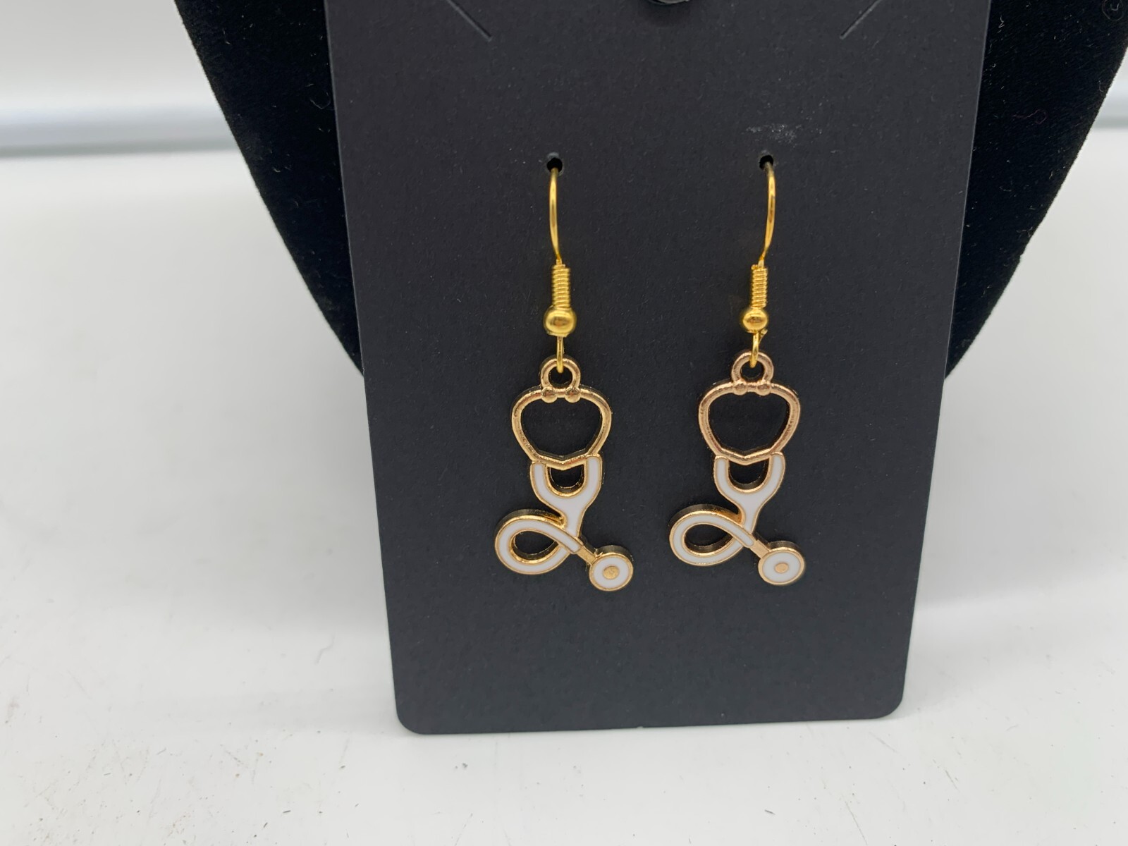 Metal White Stethoscope Earring Set DD01B10147