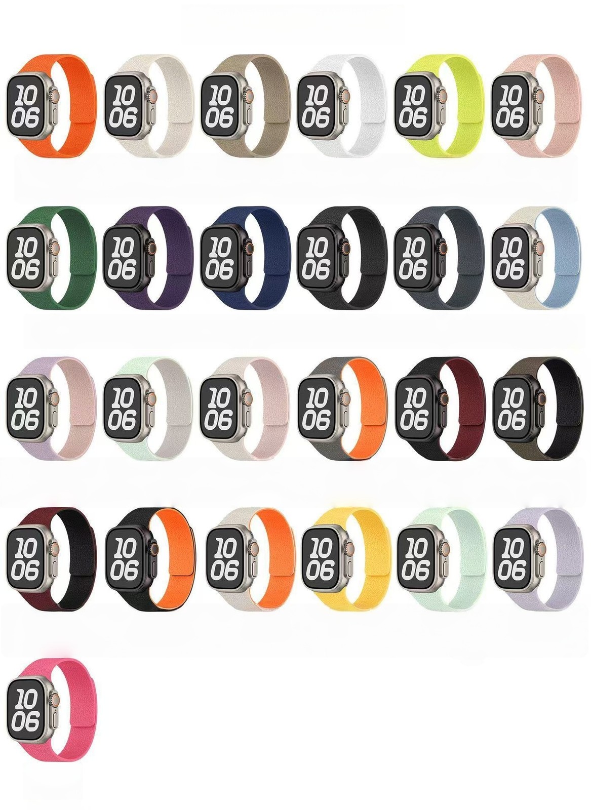 Suitable for Apple Watch S1-11/Ultra/SE – Litchi Pattern Magnetic Silicone Strap