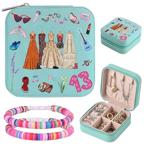 Small Jewelry Box Birthday Gift for Girl,Cute Small Halloween Travel Blue