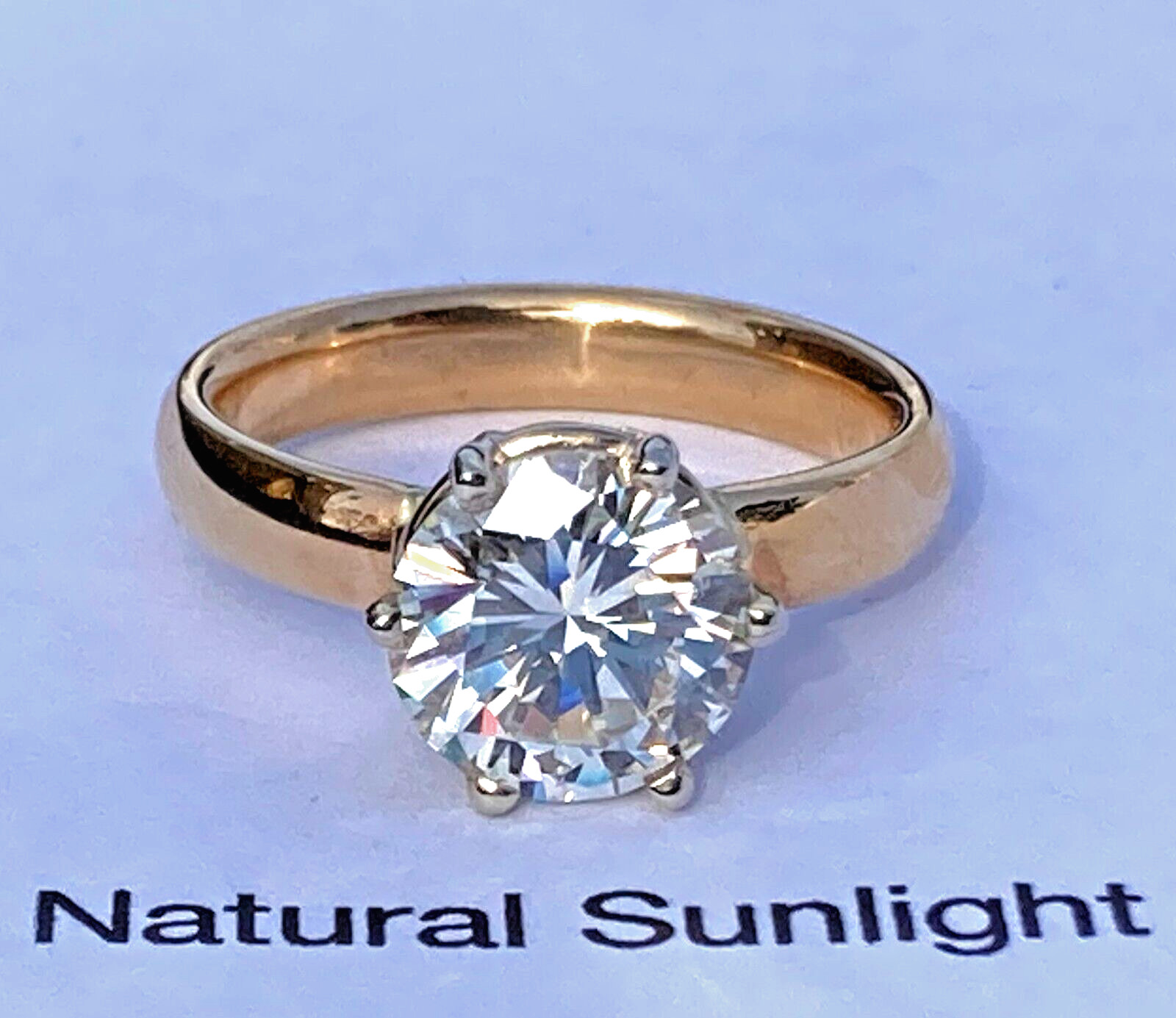 GIA Certified 2.96 Ct. Natural Diamond Vintage 6 prong Solitaire 14k Gold Ring