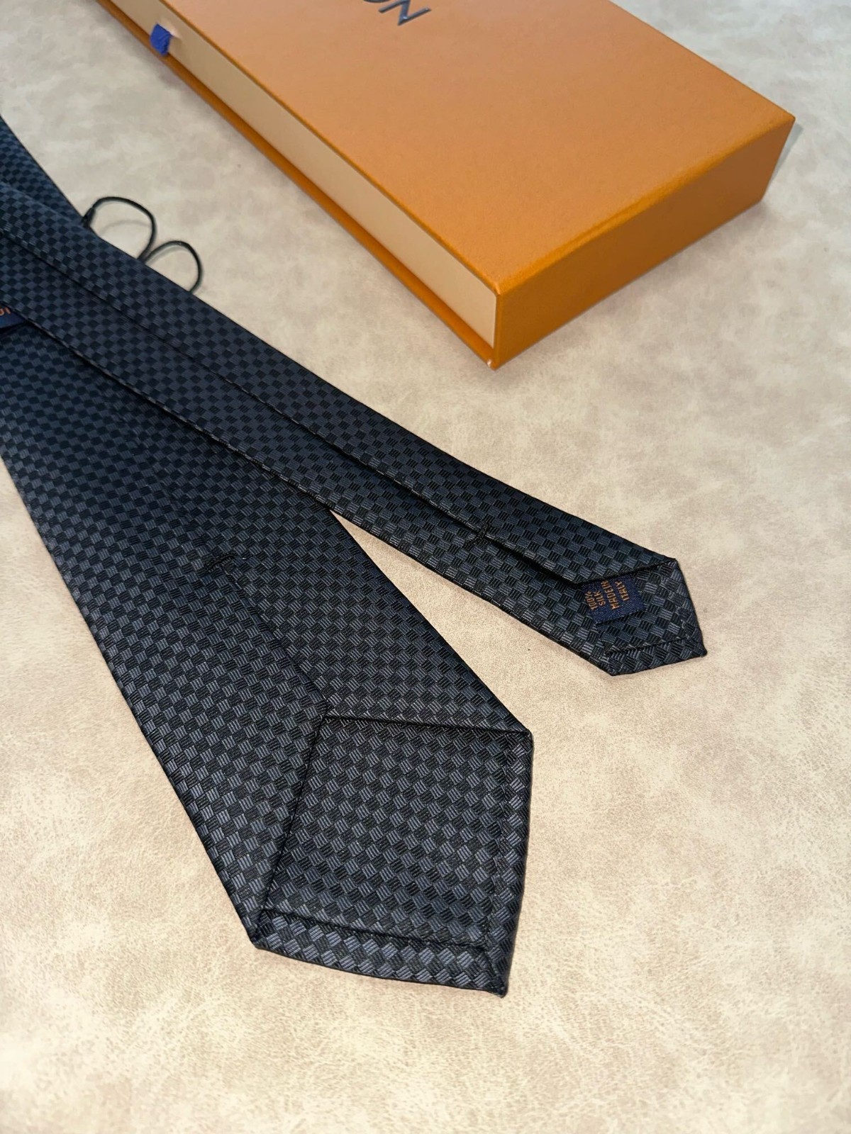 Louis Vuitton Men’s Micro Damier Tie Black Full Packaging NWT