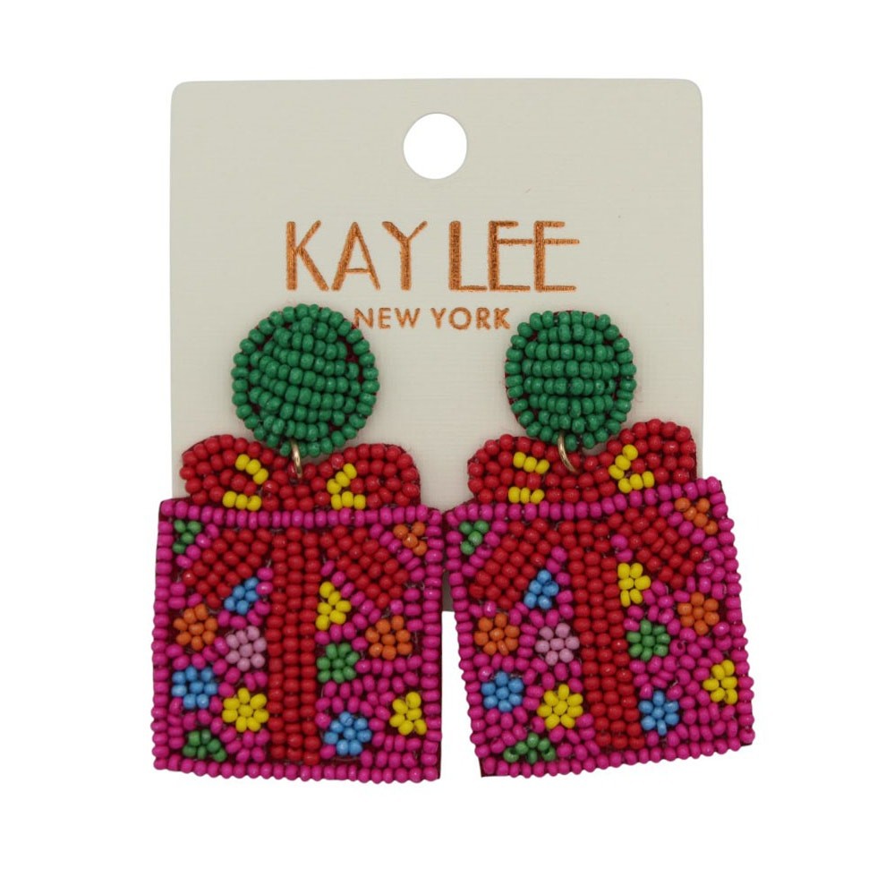 Kay Lee Christmas Present Gift Seed Bead Earrings